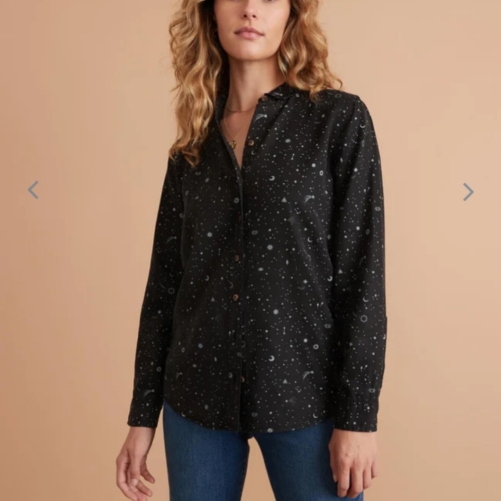 MARINE layer Rebekah Relaxed Shirt in Eclipse Celestial Print - Picture 4 of 7